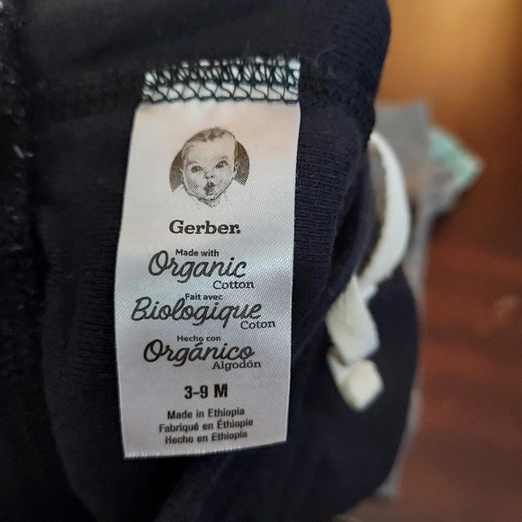 Gerber Organic 3-Pack Baby Boys Dino Short Sleeve Onesies Bodysuits Size 3-9M - Picture 10 of 10